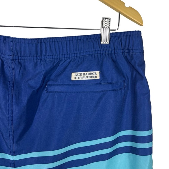 FAIR HARBOR Blue Colorblock Lined Men's Swim Trunks Board Shorts Size XXL - Picture 5 of 7